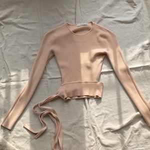 ZARA KNIT SWEATER W BACK CUTOUT-S